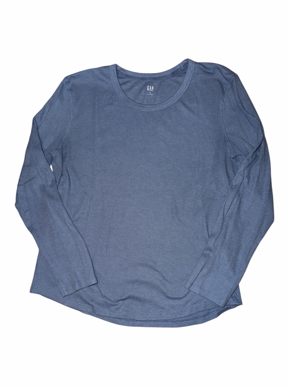 GAP Long-Sleeve Crew Tee in Slate Blue - Size XXL